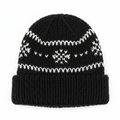 Black Michelle Knitted White Stitch Beanie