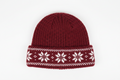 Burgundy Michelle Knitted White Stitch Beanie