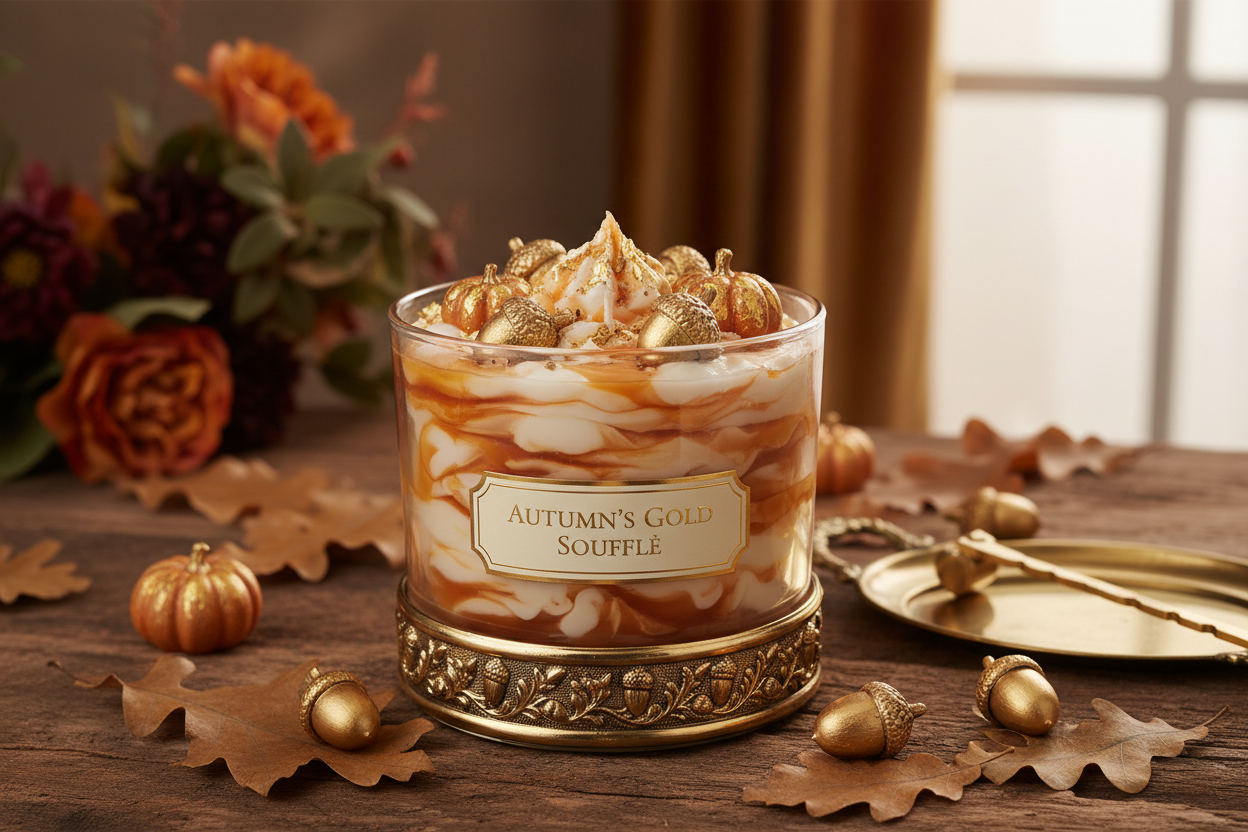 Gilded Acorn Pumpkin Souffl Candle